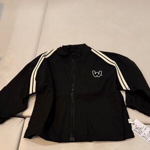 Black Kids Track Jacket with White Stripes NWT